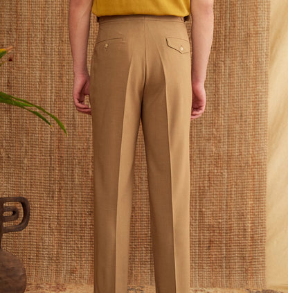 Men’s Italian Naples High-Waist Suit Pants – Elegant Formal Business Trousers