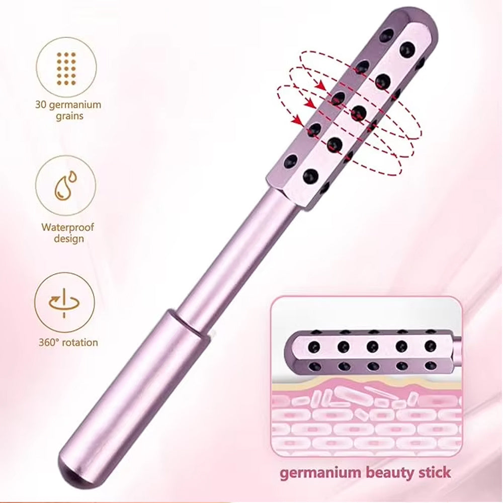 30‑Stone Germanium Beauty Stick Facial Roller – Anti‑Wrinkle Face Lift & Lymph‑Drainage Massage Wand