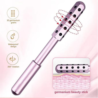 30‑Stone Germanium Beauty Stick Facial Roller – Anti‑Wrinkle Face Lift & Lymph‑Drainage Massage Wand