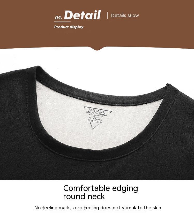 Men’s Fleece‑Lined Thermal Underwear Set – Double‑Sided Brushed Long Johns & Crewneck Top
