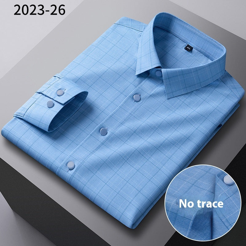 Men’s Seamless Bamboo-Fiber Striped Shirt – Lightweight Luxury & Breathable Comfort