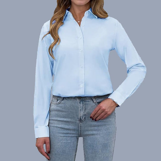 European And American Loose Fashion Temperament Pure Color Shirt