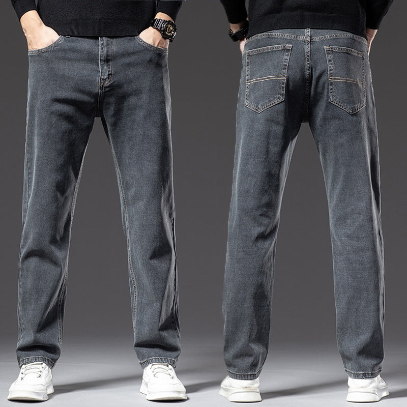 High Elastic Loose Fit Men's Jeans – Spring & Autumn Casual Denim | NYLIXA