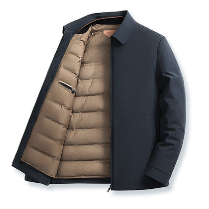 Men’s Detachable Hood Padded Down Jacket – Lightweight Waterproof Thermal Coat