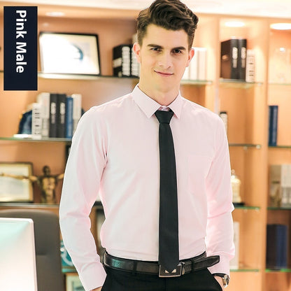 Unisex Slim-Fit Long-Sleeve Business Shirt – Matching Men's & Women's Style