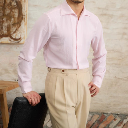 Striped Long Sleeved Shirt Slim Fit Shirt For Men
