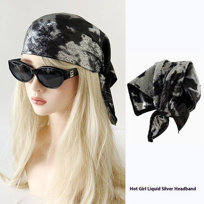 Liquid Silver Toe Cap Headscarf Y2g Square Scarf Wrapped Chest