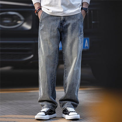 Men’s Retro Wide-Leg Pants – Casual Loose Fit, Minimalist Style Trousers