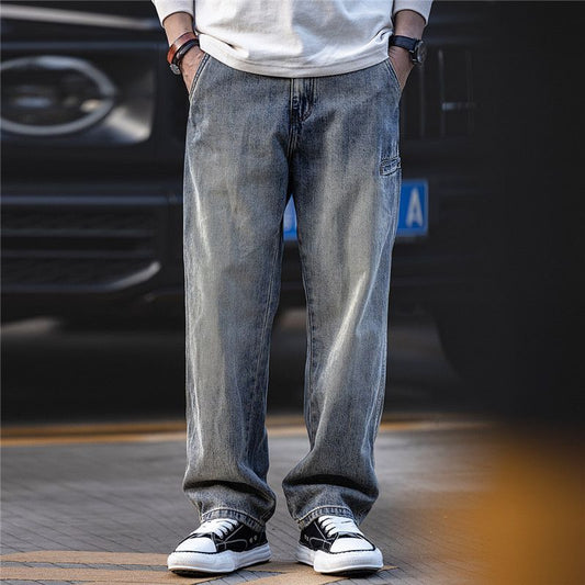 Men’s Retro Wide-Leg Pants – Casual Loose Fit, Minimalist Style Trousers