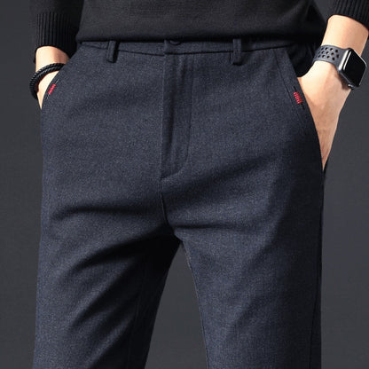 Autumn Brushed Men’s Business Pants – Slim Fit & Comfortable Straight Trousers | NYLIXA