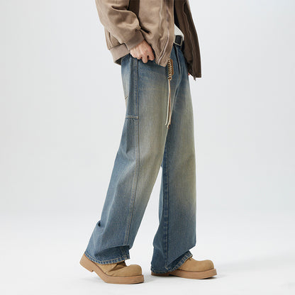 Men’s Retro Straight Fit Jeans – Personalized Urban Streetwear Look