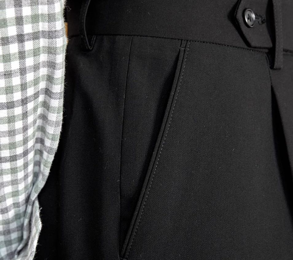 High Waist Baggy Straight Trousers for Men – Gentry Style, Wrinkle-Free Comfort | NYLIXA