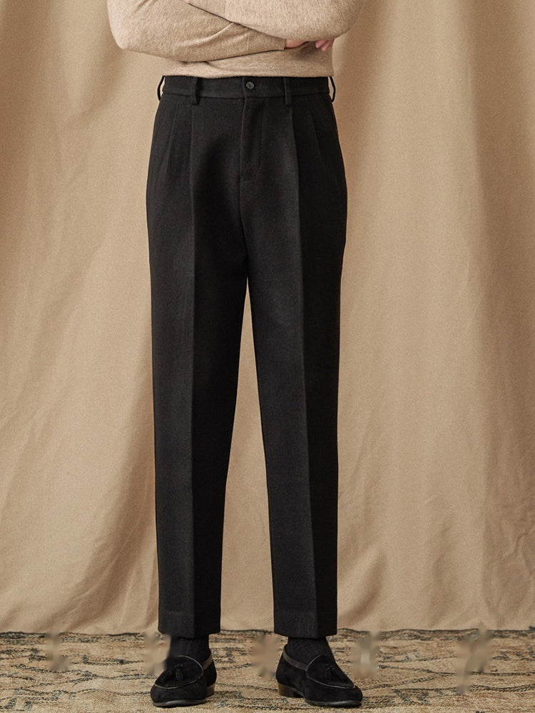Men's Winter Sanded Micro-Straight Suit Pants – Thickened Commute Leisure Trousers | NYLIXA