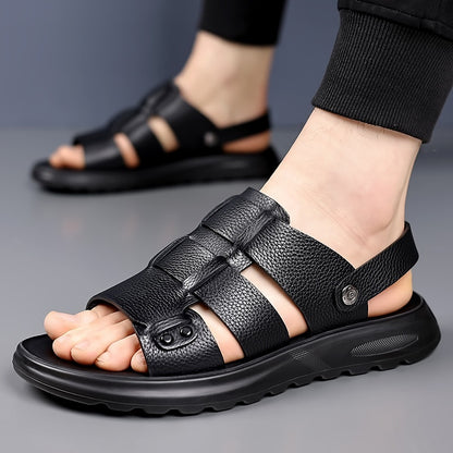 Men’s Outdoor Non-Slip Fashion Slippers – Compact Hole Design for Versatile Use