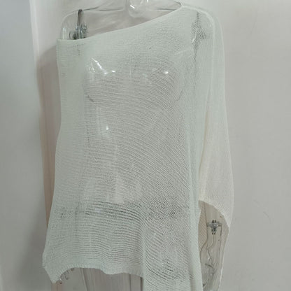 Irregular Cape And Shawl Sun Protection Shirt Women's Season Knitwear Top