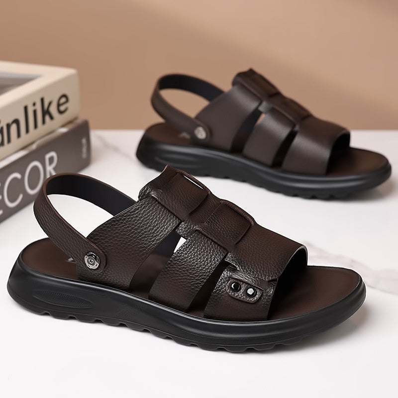Men’s Outdoor Non-Slip Fashion Slippers – Compact Hole Design for Versatile Use