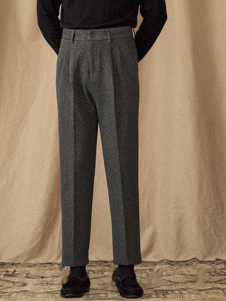 Men's Winter Sanded Micro-Straight Suit Pants – Thickened Commute Leisure Trousers | NYLIXA