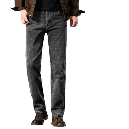 Plus-Size Men’s Fleece-Padded Straight Pants – Autumn & Winter Essentials