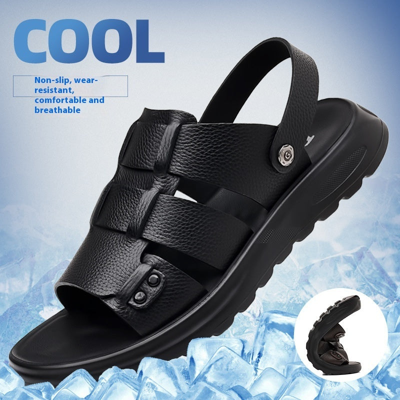 Men’s Outdoor Non-Slip Fashion Slippers – Compact Hole Design for Versatile Use