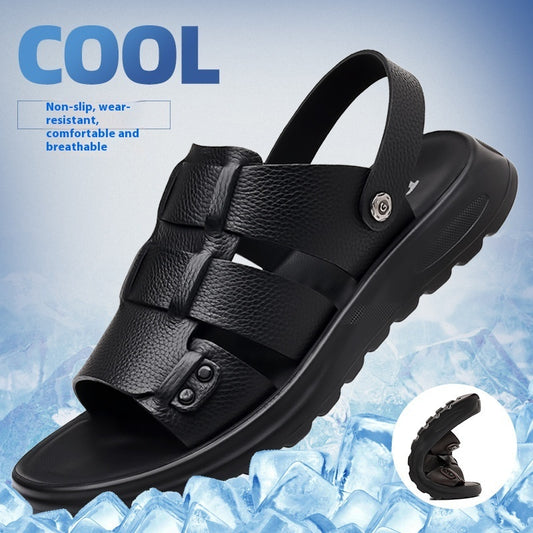 Men’s Outdoor Non-Slip Fashion Slippers – Compact Hole Design for Versatile Use