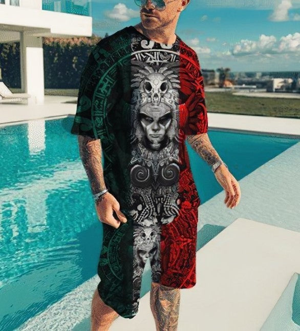 3D Digital Printed T-shirt Men's T-shirt Casual Suit