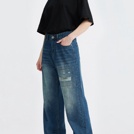Women's Loose Fit Vintage Washed Jeans – Cool Retro Streetwear Denim