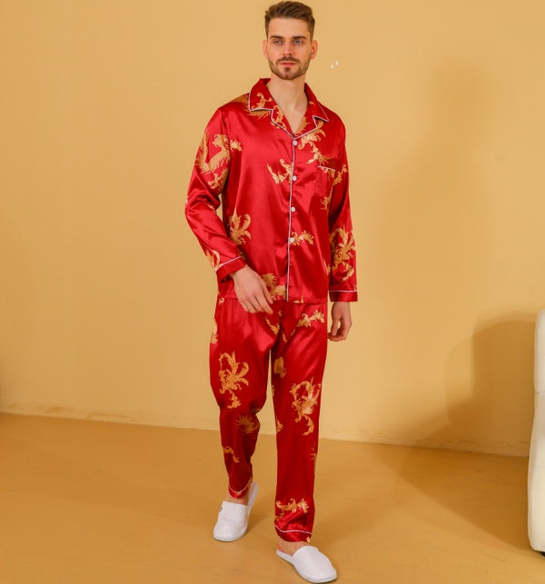 Ice Silk Men's Pajama Set