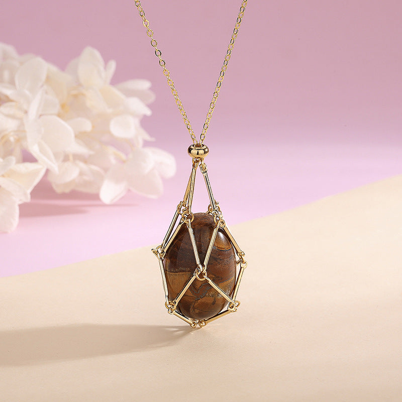 New Natural Energy Crystal Pendant Ins Niche Design Valentine's Day Bag Bag Peace Necklace
