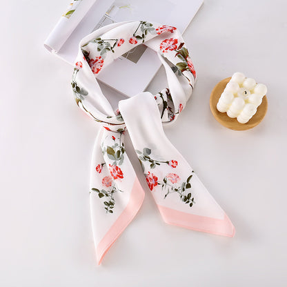 Fashion Gorgeous Printing Mesh Red Style Contrast Color Silky Scarf