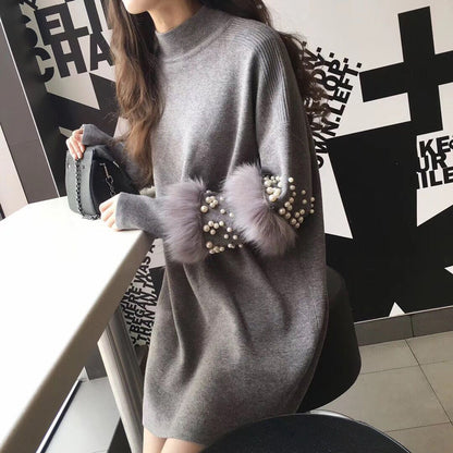 Half high neck pullover sweater