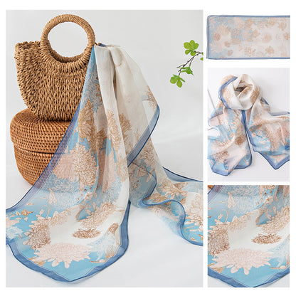 Silk Scarf Women's Mulberry Silk Printed Shawl