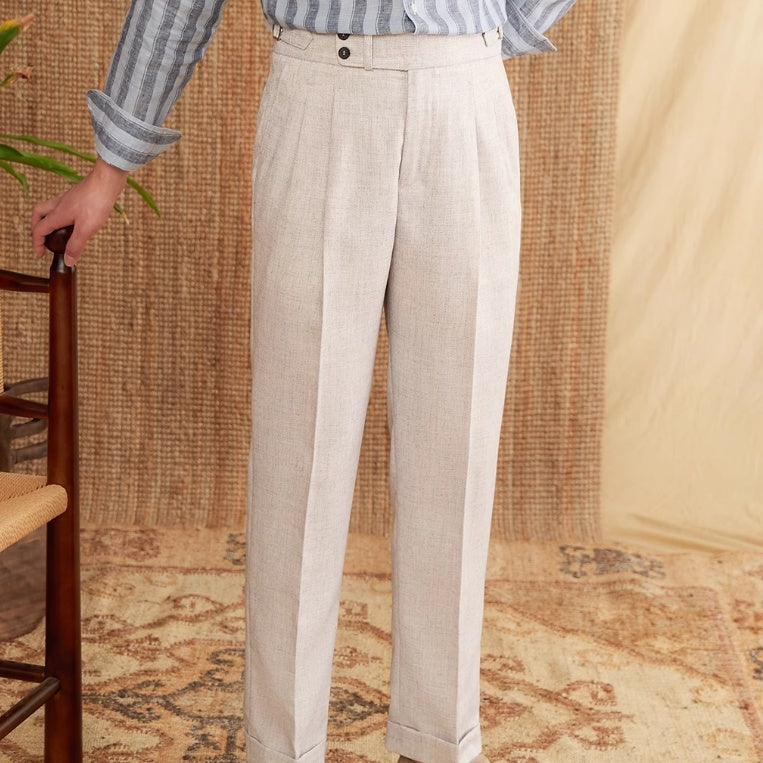 Men’s Gentry Casual High-Waisted Trousers – Classic Straight Fit Everyday Pants