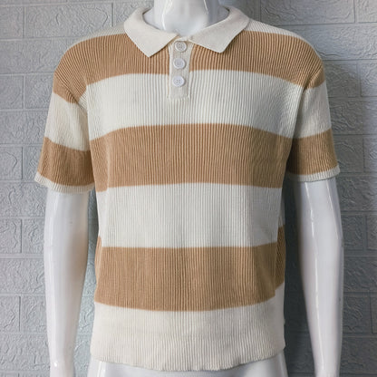 Men's Spliced Match Color Slim T-Shirt – European & American Style