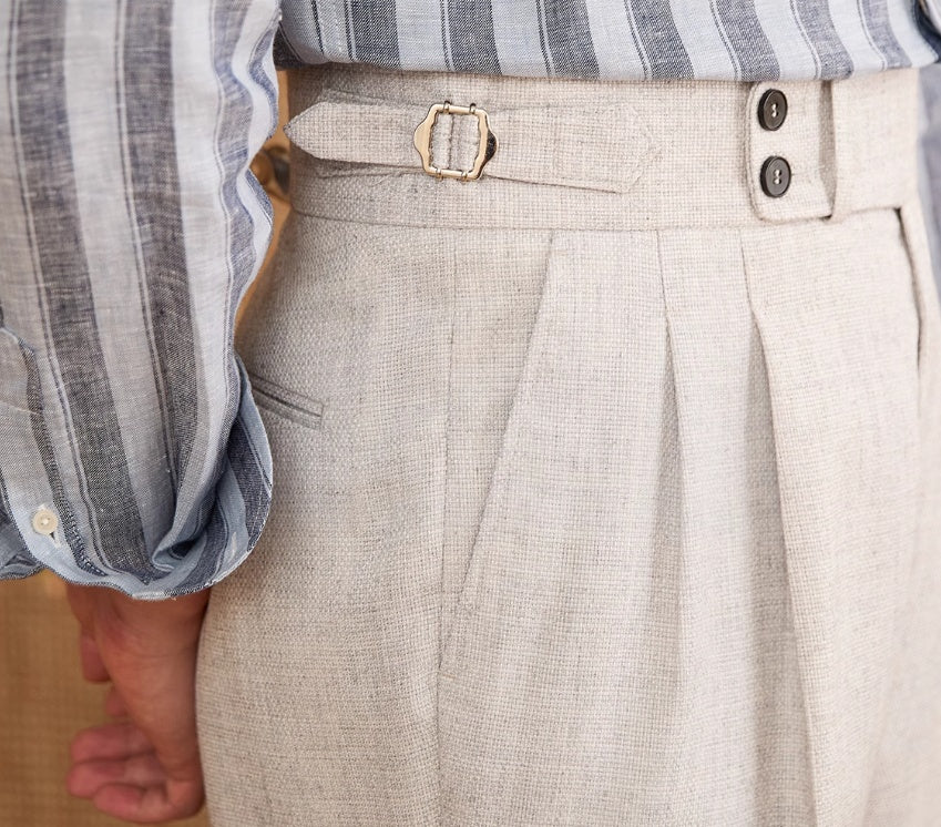 Men’s Gentry Casual High-Waisted Trousers – Classic Straight Fit Everyday Pants