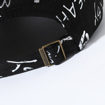 Internet Celebrity Letters Printed Peaked Cap