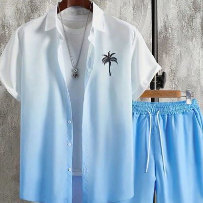 Men’s Ice-Breathable Summer Suit – Lightweight Short-Sleeve Shirt & Pants Set