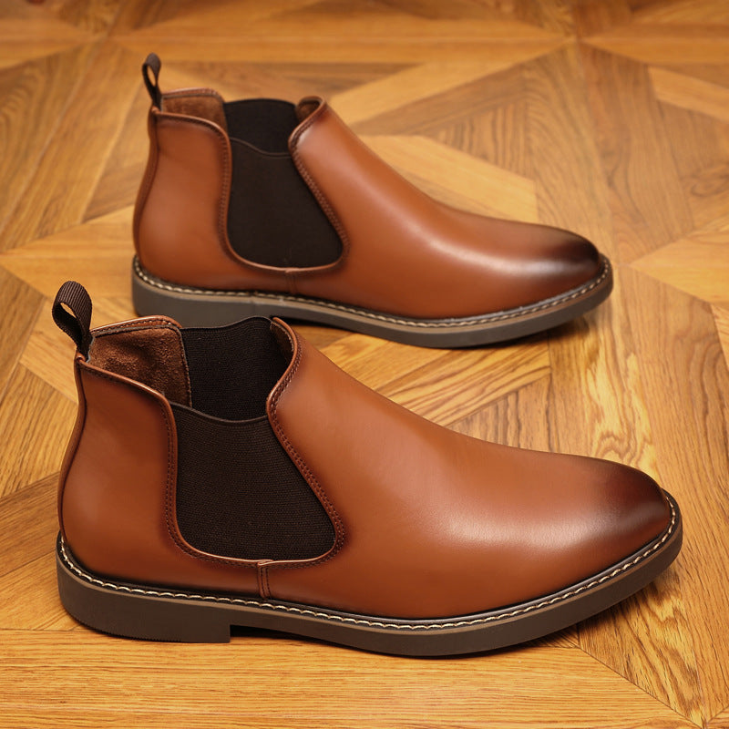Men’s Formal Pointed Toe Leather Boots – Elegant Dress Shoes