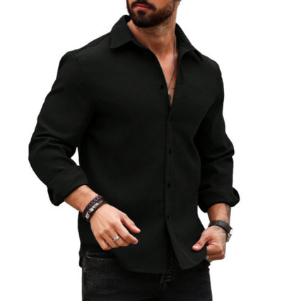 Men’s Cotton-Linen Long-Sleeve Printed Shirt – Breathable & Stylish