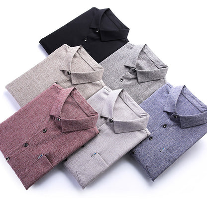Men’s Linen-Like Casual Long-Sleeve Shirt – Lightweight Spring Style