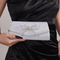 Bow Evening Bag Sparkly Clutch Purses For Women Wedding Glitter Rhinestone Party Prom Purse Dressy Clutch Bags