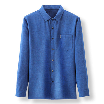 Men’s Linen-Like Casual Long-Sleeve Shirt – Lightweight Spring Style