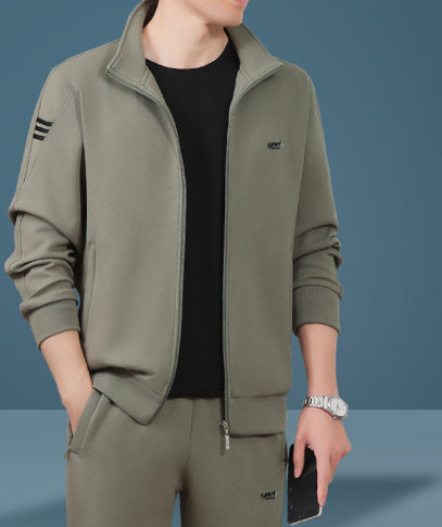 Men’s High‑End Casual Three‑Piece Sportswear Suit – Mid‑Age “Dad Wear” Track Set