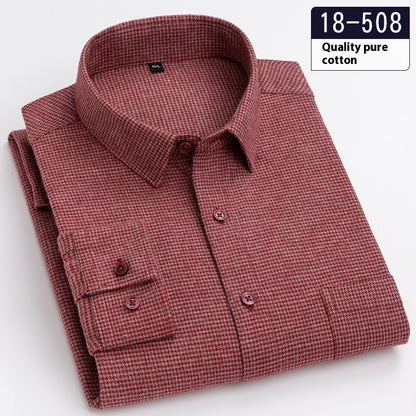 Men’s Solid-Color Long-Sleeve Pocket Business Shirt – Lightweight and Sleek