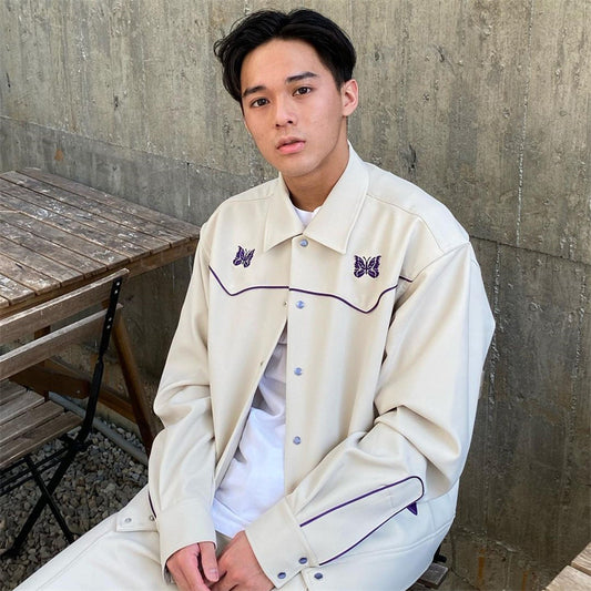 Butterfly Embroidery Casual Style Jacket Short Suit Coat