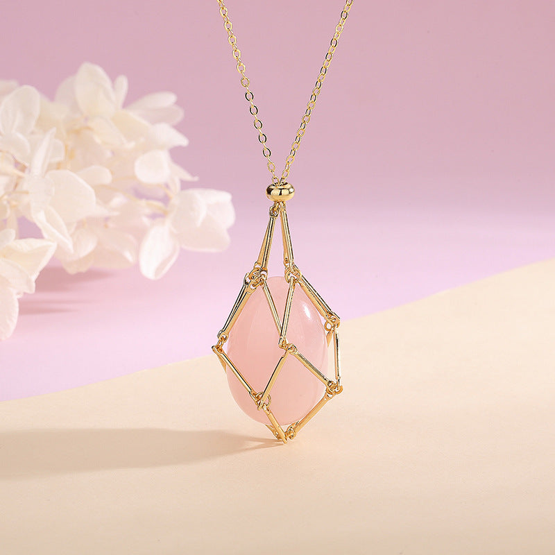 New Natural Energy Crystal Pendant Ins Niche Design Valentine's Day Bag Bag Peace Necklace