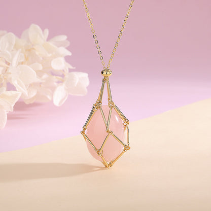 New Natural Energy Crystal Pendant Ins Niche Design Valentine's Day Bag Bag Peace Necklace