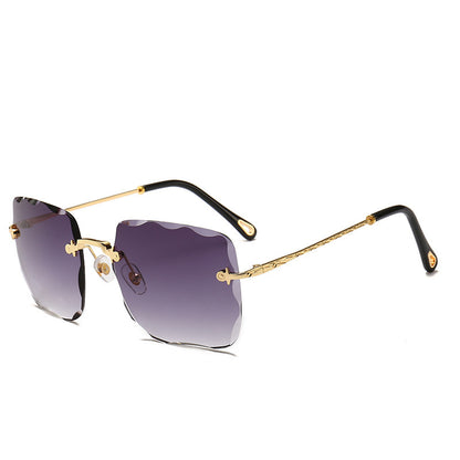 Frameless square sunglasses
