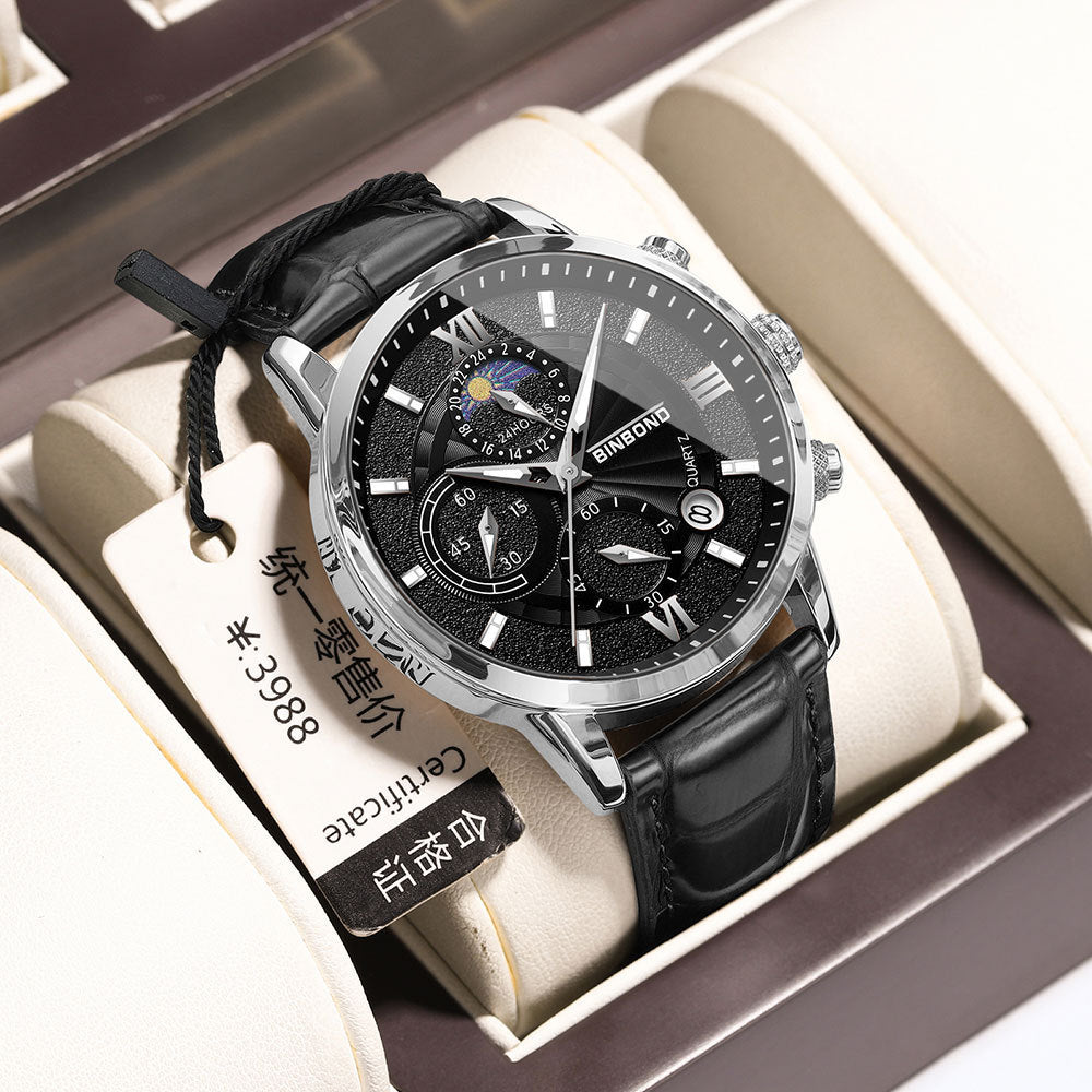 BINBOND Men’s Luxury Chronograph Watch – Elegance in Every Second