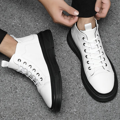 Men’s High-Top Leather Casual Shoes – Winter Collection