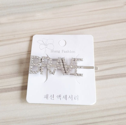 Fashion girls silver plated English alphabet clips trend hair accessories side clips hairpin
